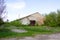 Old brick houses abandoned livestock complex built by the USSR Ukraine