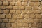 Old brick ochre painted wall. Background texture