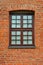 Old brick stone facade and window in Dutch style