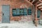 Old brick wall with antique mailboxes