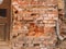 Old brick wall close up