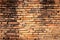 Old brick wall with stains. Dirty brick walls that are not plastered background and texture. Background of old vintage brick walls