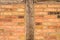 Old brick wall texture with wooden uprights