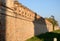 Old brick walls of the villa Sartori who is in the country of Candiana in the province of Padua in Veneto (Italy)