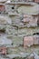 Old brickwork. Brick wall. Red and white silicate brick. Crumbling brick from time to time