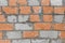 Old brickwork white silicate blocks brick cement color orange peach paint texture background wall