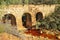 Old bridge, acid mine drainage