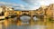 Old Bridge in Florence, panorama view, Italy