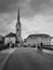 Old bridge and the Fraumuenster church in the center of Zurich,