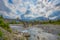 The `Old` Bridge` or `Gobbo Bridge` also `Devil Bridge` in Bobbio, Piacenza province, Trebbia Valley, Emilia Romagna, Italy