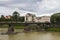 The old bridge over the river Uzh in Uzhhorod. Ukrain