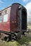 Old British Railways passenger carriage waiting to be restored