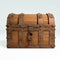 Old and broken vintage pirate treasure chest. Rotten and broken. For storing valuables Made of cracked wood And rusted metal