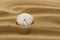 Old broken watch on a sand background