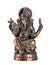 Old bronze statuette of hindu God Ganesha isolated on white