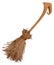 Old broom witchs with long handle. Accessory for Halloween