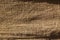 Old brown Eco natural craft rustic sackcloth background texture