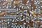 old brown printed circuit board