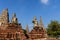 Old Buddha statues and pagoda at Wat Chaiwattanaram, Ayutthaya,