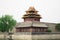 Old Buddhism Temple. Red Asian Pagoda Tower. Ancient Architecture Asian Temple