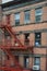 Old Buidling detail with fire escape along the High Line in Manhattan