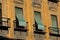 Old building balconies. Bib Rambla Square