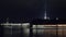 Old building and castle walls of Peter and Paul Fortress in night time