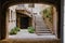 Old building facade with stairs in old town, Girona