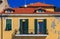 Old building facade in Ventimiglia in Liguria region of Italy