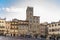 Old Building in the Main Square of Arezzo City, Piazza Grande, Tuscany, Italy