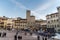 Old Building in the Main Square of Arezzo City, Piazza Grande, Tuscany, Italy