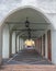 Old building terrace with arc tunnel