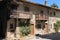 Old building with wooden balcony in medieval Grazzano Visconti,