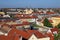 Old buildings and church cityscape Eger Hungary