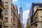 Old buildings and the modern Latinamerican tower in the historic center of Mexico City