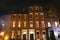 Old buildings at night in Mount Vernon, Baltimore, Maryland.