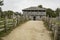 Old buildings in Plimoth plantation at Plymouth, MA