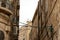 Old  buildings on a rainy day near the Yafo Gate in the old city of Jerusalem, Israel