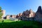 Old buildings and ruins at Targoviste Royal Court (Curtea Domneasca) in Chindia Park (Parcul Chindia)