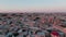 Old Bukhara city panorama in the rays of the setting sun, drone aerial