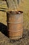 Old burn barrel for trash