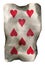 Old burnt playing card of hearts