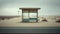Old bus stop near a road in the middle of nowhere, Generative AI