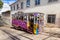 Old cable tram in the street of Lisbon Portugal