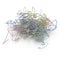 Old cables piled up for recycling on white. 3D illustration