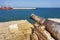 Old cannon on the Bastione Santa Maria in Monopoli Italy