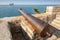 Old cannon in coastal fortress. Montenegro