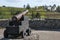 Old cannon at the fortress . Chinon. France