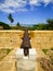 Old cannon inside Santa Cruz Fort on Itamaraca Island, Brazil