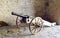 Old cannon - powerful weapon of medieval army.